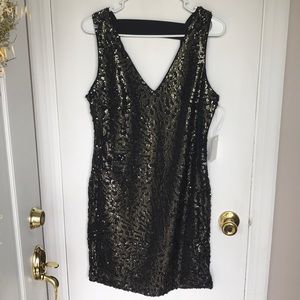 1. state sequin leopard print dress